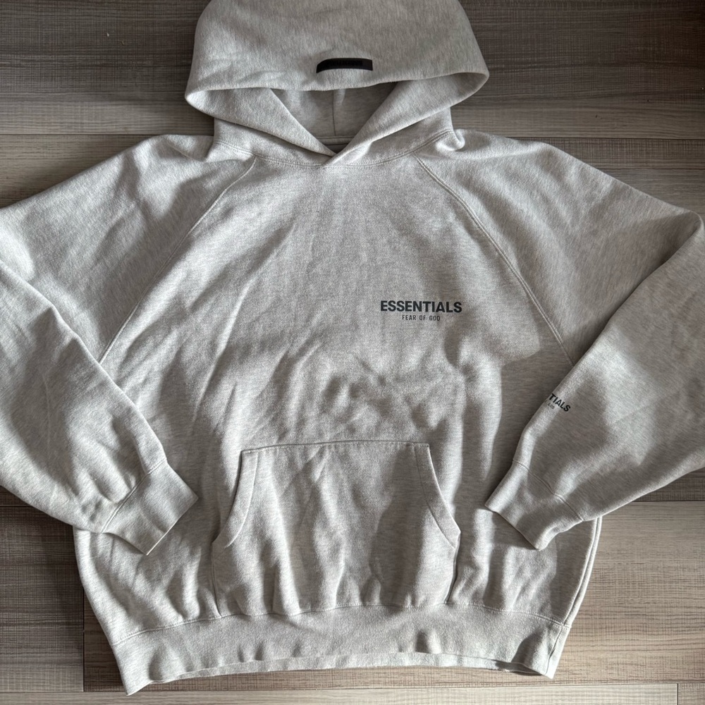 Fear of God Essentials Light Gray Hoodie